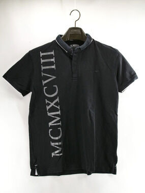 Mufti Mens Small Black Polo MCMXCVIII 100% Cotton Casual Short Sleeve